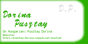 dorina pusztay business card